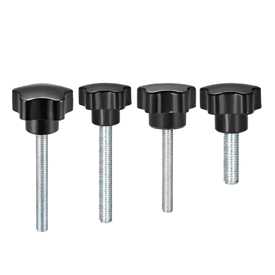

uxcell 2 Pcs Star Knobs Grips M6/M8/M10 15/20/25/30/35/40/45/50/70/80mm Male Thread Steel Zinc Stud Black PP