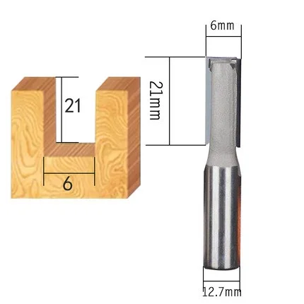 Алмазный 8 мм фрезерный станок по дереву 10 мм 12 мм инструмент по дереву Удлиненный прямой нож proformce фрезерный станок - Длина режущей кромки: 6X20X2T