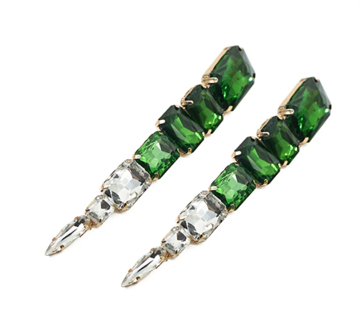 2023 trend 925 Silver Needle Unusual Faux Rhinestone Long Stud Earrings Fashion Jewelry for women