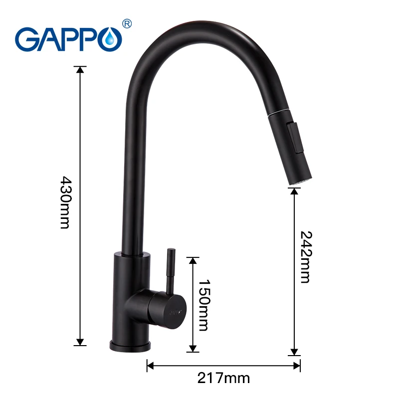  GAPPO Sensor Touch Kitchen Faucets Stainless Steel Black Touch Inductive Sensitive Faucets Mixer Ta - 4000249595038