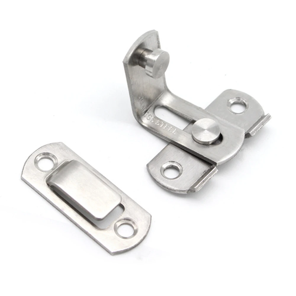 

90 Degree Stainless Steel Door Bolt Latch Slide Catch Lock Home Gate 2pc/Set