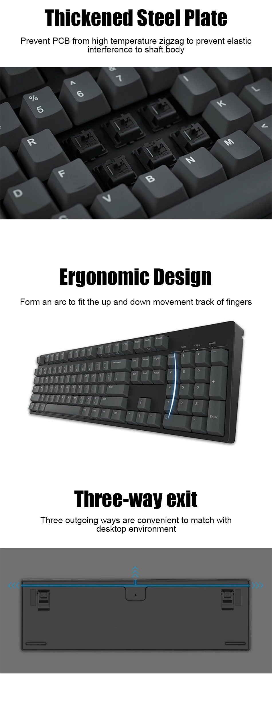 Mechanical Keyboard Thick PBT Keycap Cherry Mx Switch Cherry/Black/Green/Tea/Red Axis Full Size Non-Backlit Gaming Keyboard