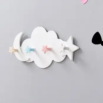 

Creative Moon Star Cloud Shape Hooks Wall Mounted Key Clothes Holder Self Adhesive Coat Towel Key Hooks Hanger Rack