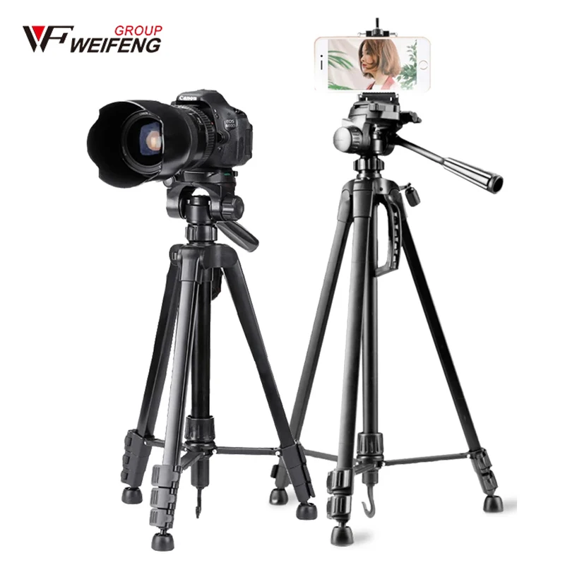 WEIFENG WF-3520 카메라 삼각대, 휴대용 사진 비디오 셀카 브래킷, DSLR 마이크로 카메라용 헤드 퀵릴리즈 플레이트 포함