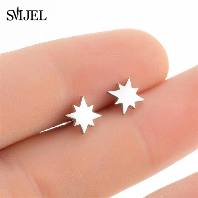 Stainless Steel Mini Stud Earrings Mushroom Cherry Weather Sun Water Droplets Cartilage Ear Piercing Jewelry Skull Face Studs 418