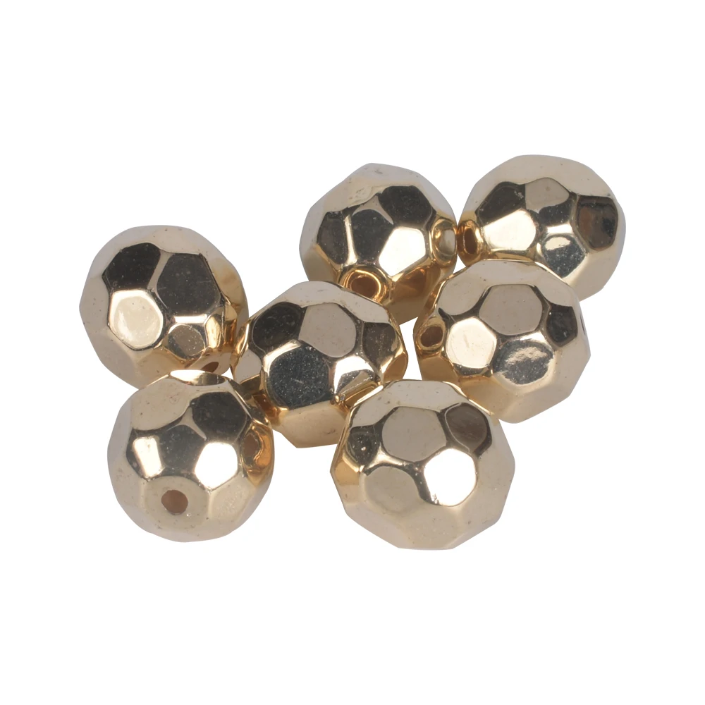 

3 4 6 8 10 12mm Gold Color CCB Plastic Bead Faceted Sphere Loose Spacer Beads For Jewelry Making DIY Bracelet Necklace Supplies