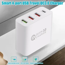 4-Порты и разъёмы USB Зарядное устройство адаптер быстрой зарядки QC3.0 для путешествий на мобильный телефон для быстрого настенного Зарядное устройство NC99