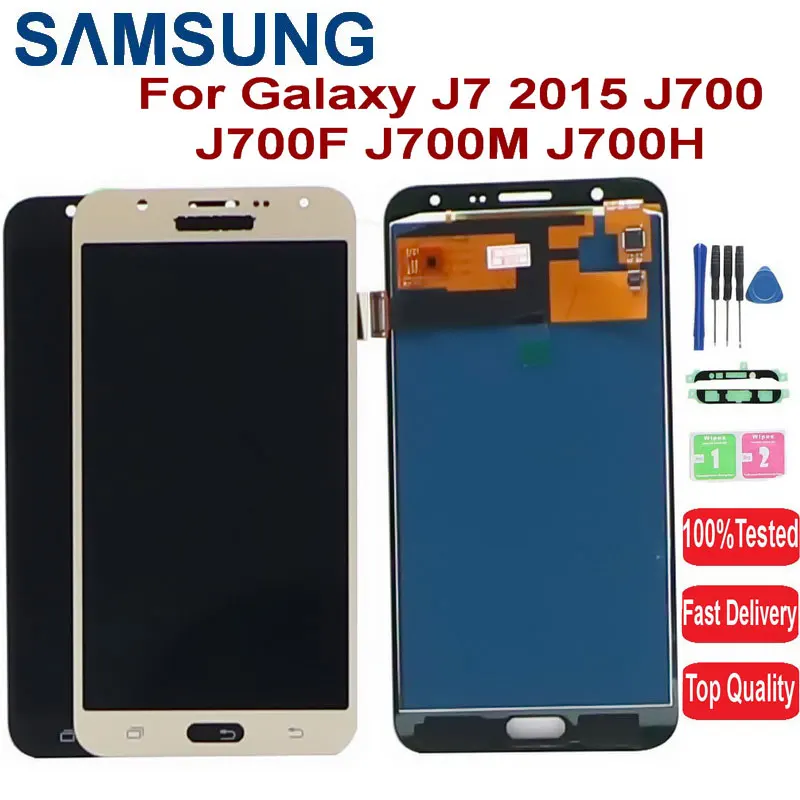ЖК-дисплей с дигитайзером сенсорного экрана в сборе для SAMSUNG Galaxy J7 2015 J700 J700F J700M J700H