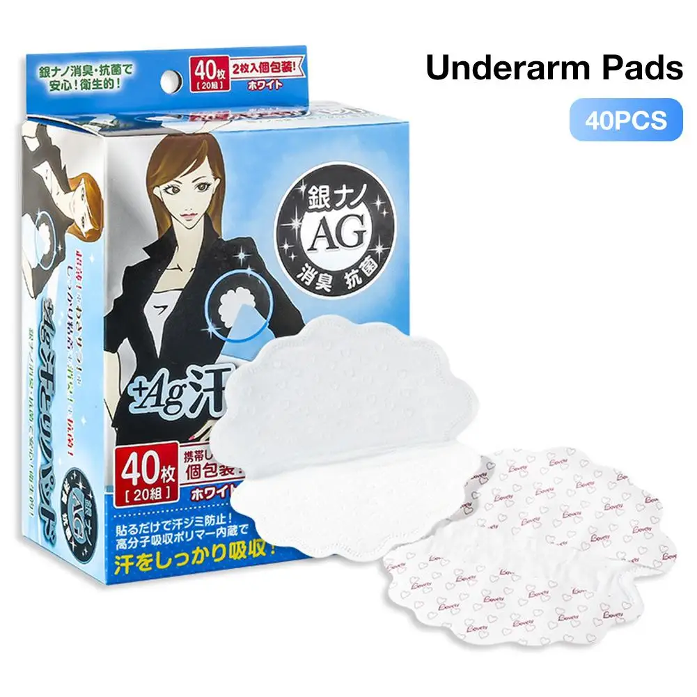 

40PCS Armpits Sweat Pads Antiperspirant Antibacterial Absorbing Pads Underarm Linings Disposable Anti Sweat Stickers Unisex Hot