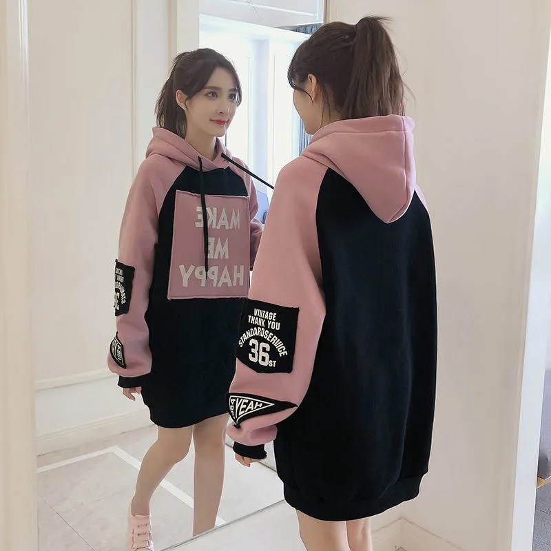 Осенне-зимняя одежда повседневный флисовый Свободный Длинный пуловер с длинным