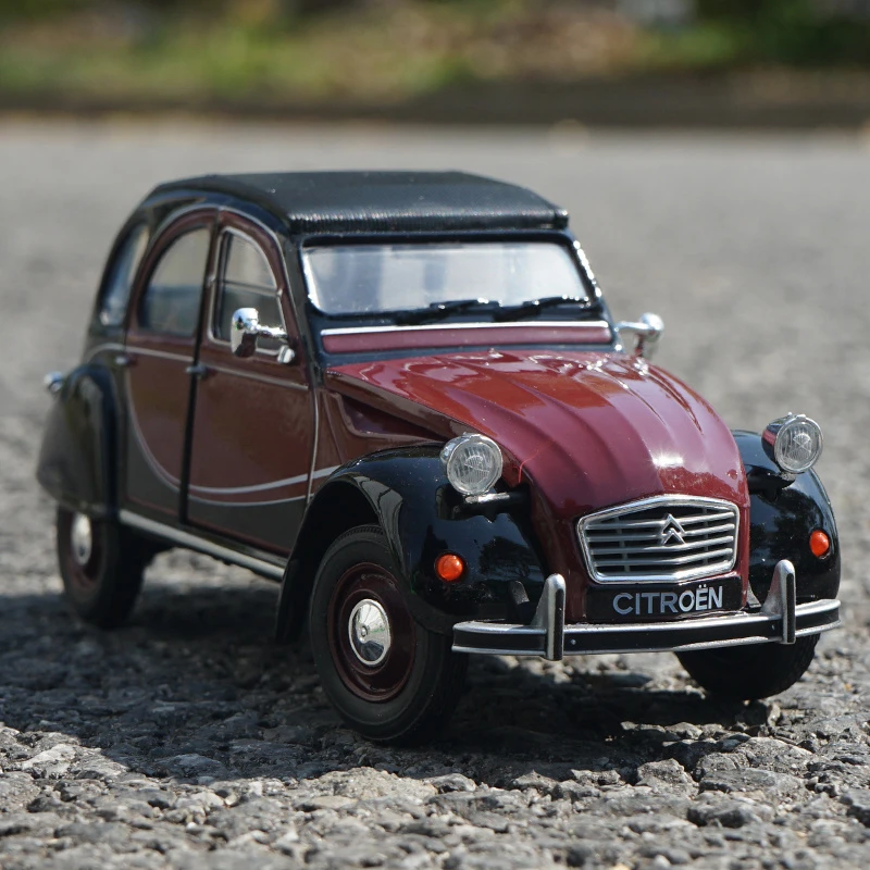 Modelo de coche clásico de Citroen, juguete de colección de alta simulación de metales ligeros, modelo de coche juguete de Citroen, chanclas, 1:24|Juguete fundido a presión y de juguete| -