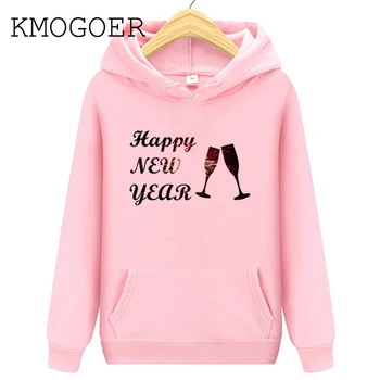 

Merry Christmas New Year Printed Women Long Sleeve Casual Hoodies Female Harajuku Tops Girl Streetwear Hooded Femme Clothes
