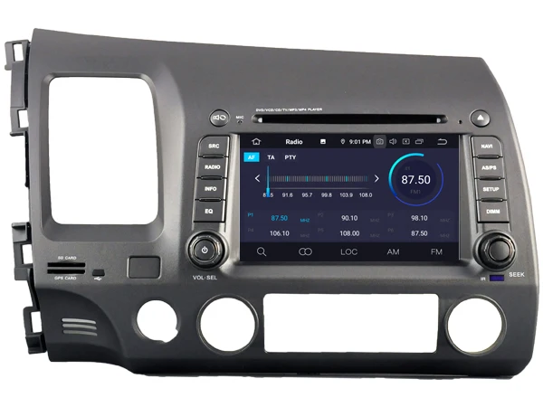 NaweiGe 7 дюймов Android Восьмиядерный 9,0 PX5 4+ 32GB Автомобильный dvd для Honda Civic 2006-2011 Авторадио gps навигация автомобильный мультимедийный плеер
