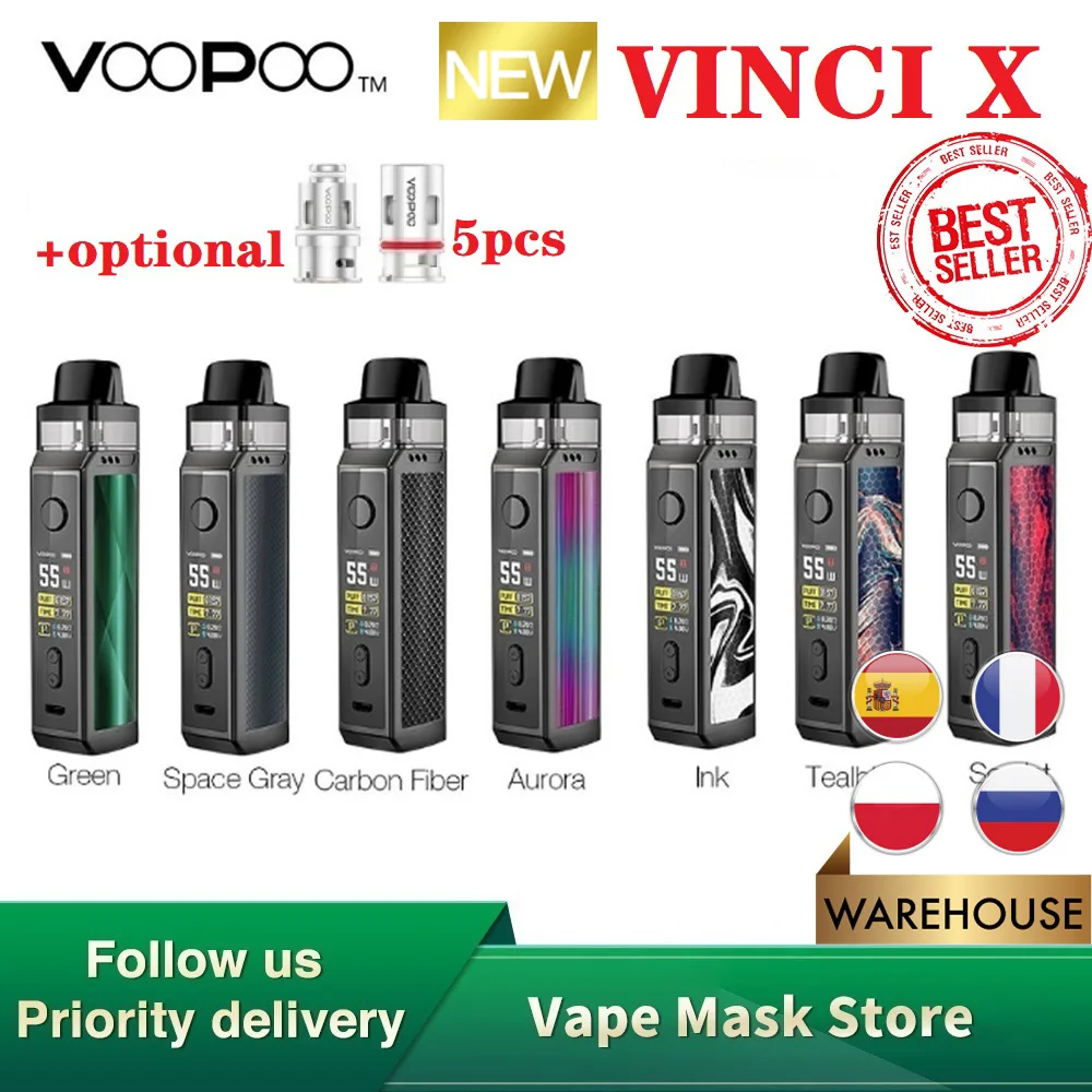 Горячая Распродажа оригинальный набор VOOPOO VINCI X 70W Pod двойная катушка система 0 96