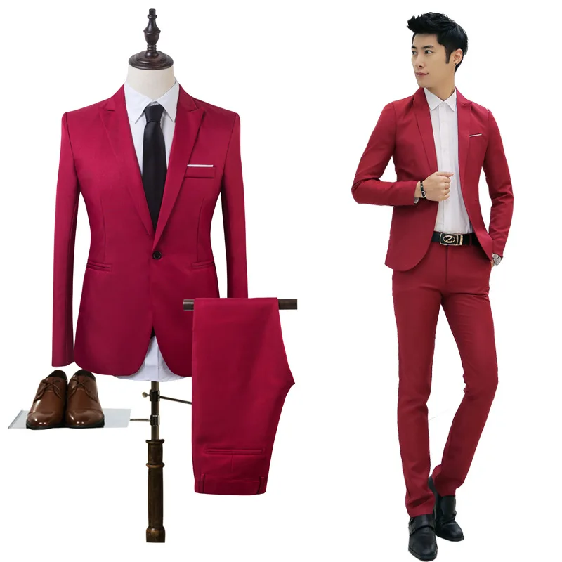 Men 'S Fashion Wedding Suits Prom Piece Groom Tuxedos Groomsmen Suit 2 Wholesale Supply Suit Set Men's Leisure