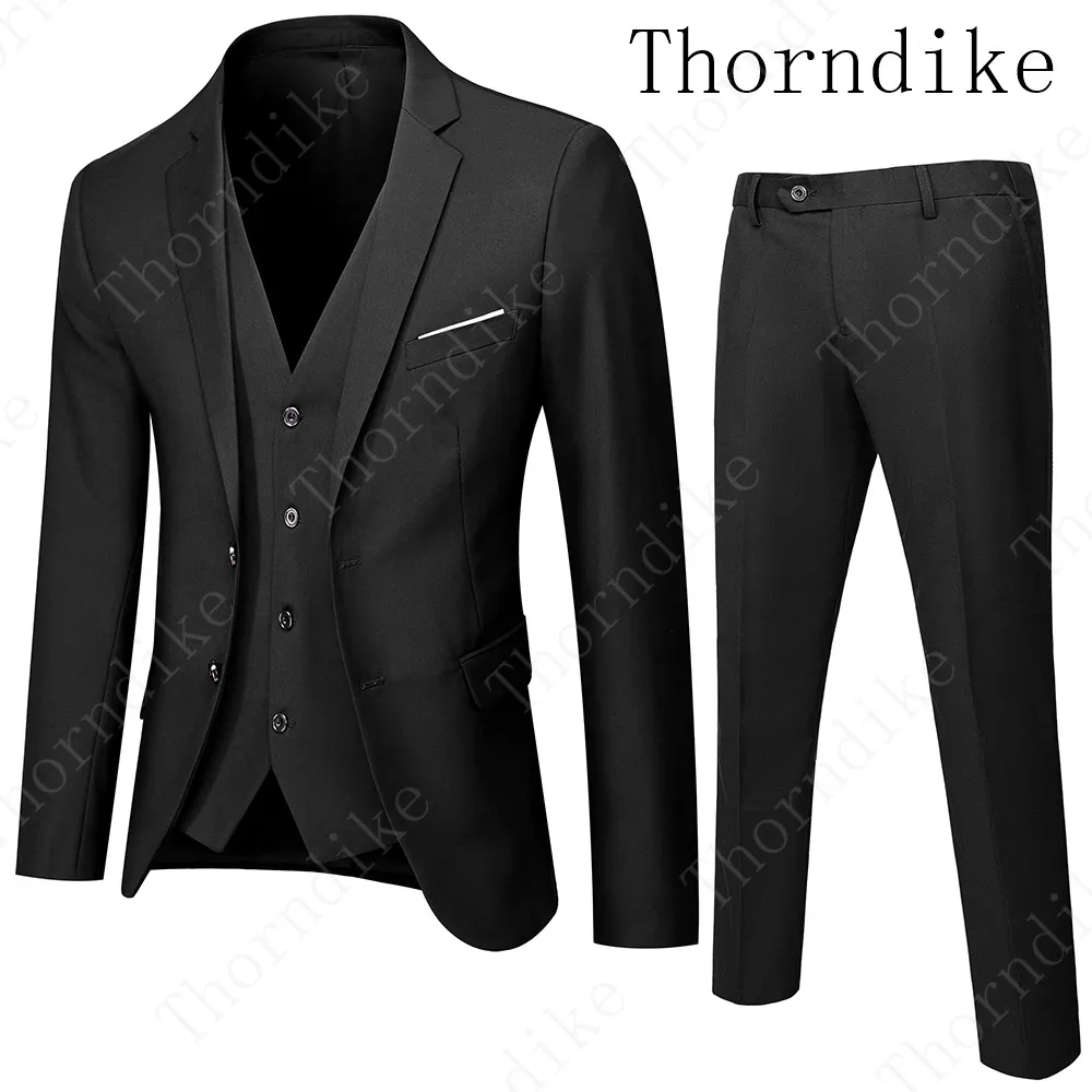 Thorndike 2020 новый темно-синий костюм Homme с зубчатым отворотом мужские облегающие