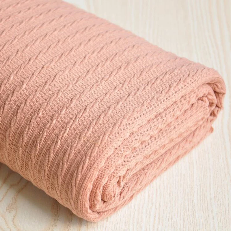 Ширина 160 см длина 200 см домашний Декор Сделай Сам шитье материал глубокий мясной розовый стрейч вязанная полосатая ткань платье рубашка ткань