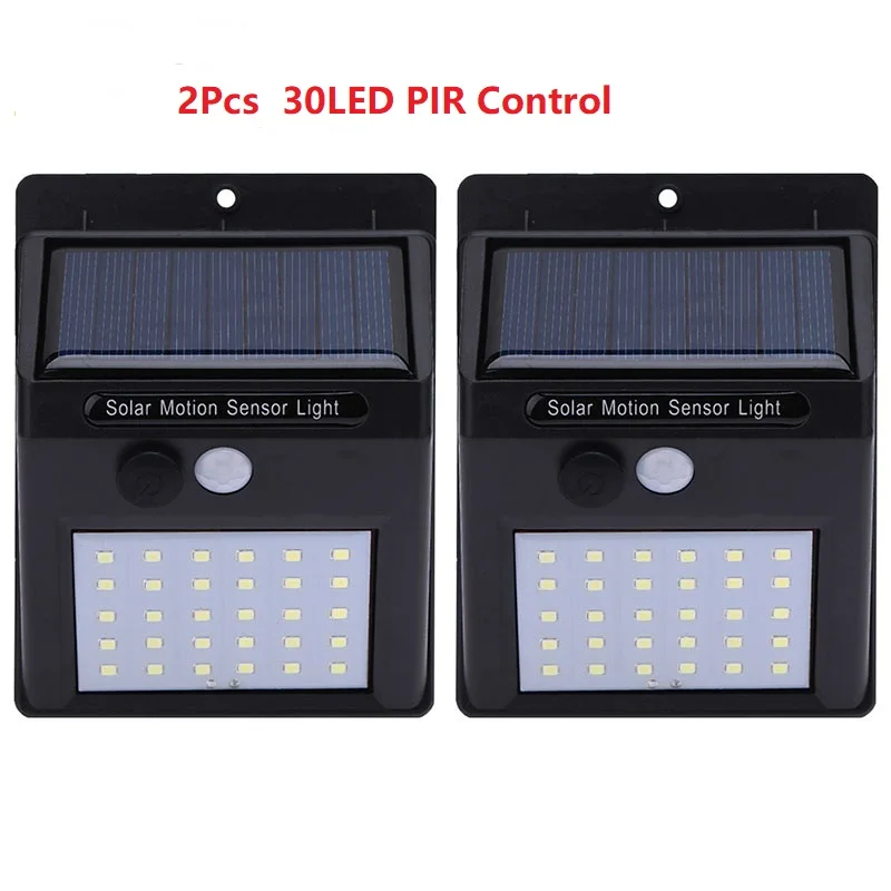 2PCS 30LED 3 светодиодных солнечных лестничных светильников из нержавеющей стали, уличный ночник, Прямая поставка - Испускаемый цвет: 2PCS 30LED