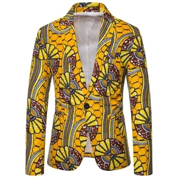 2022 New Design Yellow Flower Men Blazer Party Jackets for Men Folk-custom Slim Fit Casual Men Blazer Tuxedos 5 Size M-3XL
