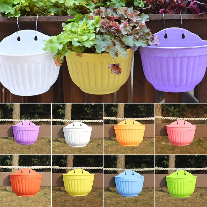Wall Hanging Flowers Pot Garden Fence Window Balcony Basket Plant Home Use New