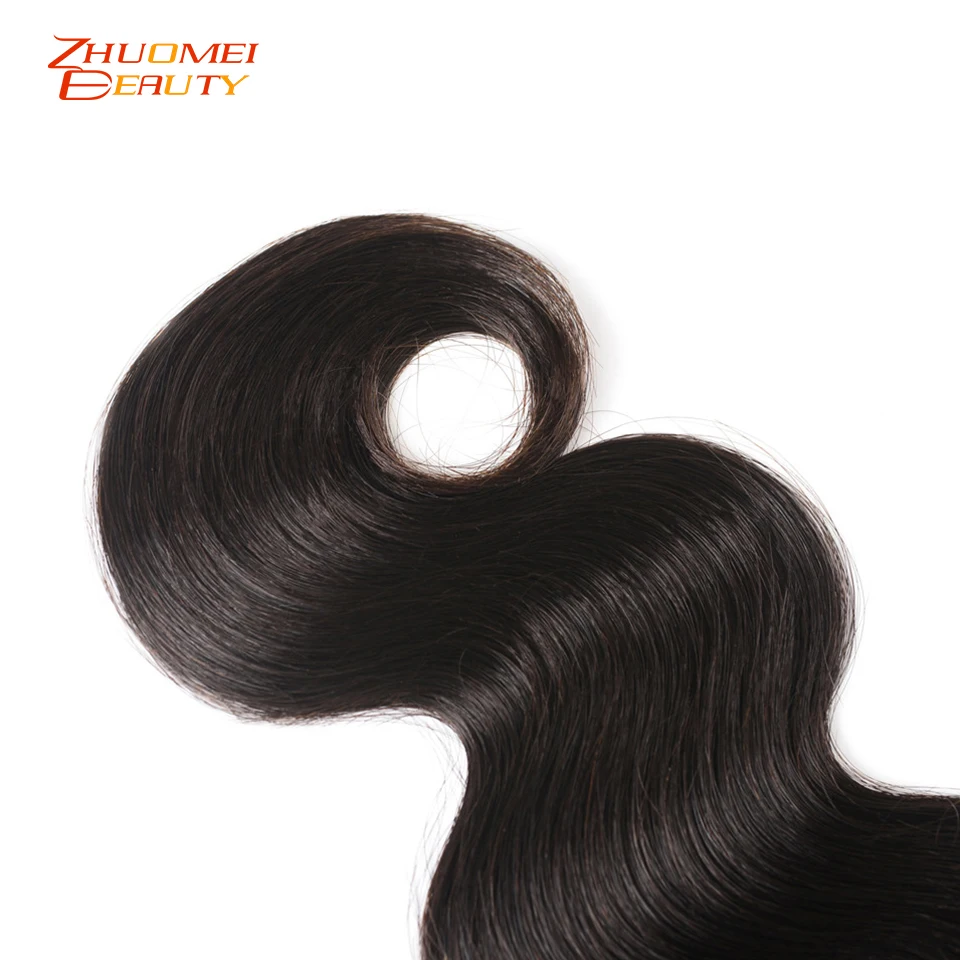 Zhuomei красота тела волна пучки с закрытием P перуанские волосы 3 пучка с закрытием человеческие волосы пучки с закрытием Remy