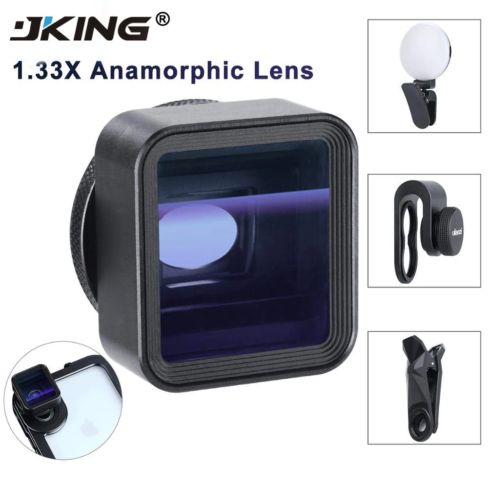 

JKING Anamorphic Lens For Mobile Phone 1.33X Wide Screen Video Widescreen Slr Movie Videomaker Filmmaker Universal Phone Lens