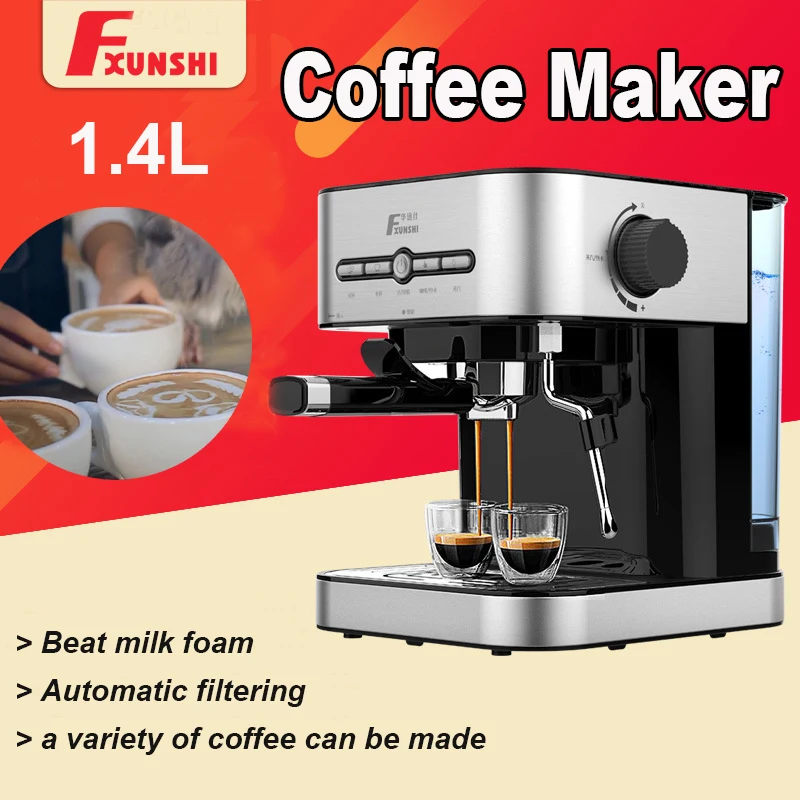 

MD-2009 1.4L 950W 220V Espresso Electric Coffee Machine Semiautomatic Espresso Milk Bubble Maker Italian Coffee Machine