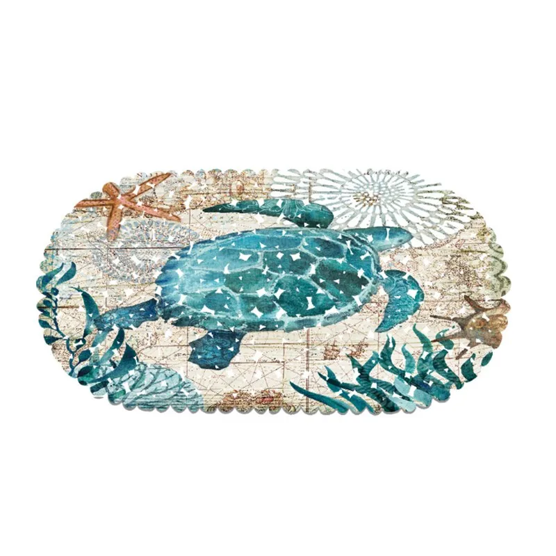 Turtle Высококачественный мультяшный животный узор ПВХ нескользящий водонепроницаемый коврик для ванной коврик для душа - Цвет: Turtle