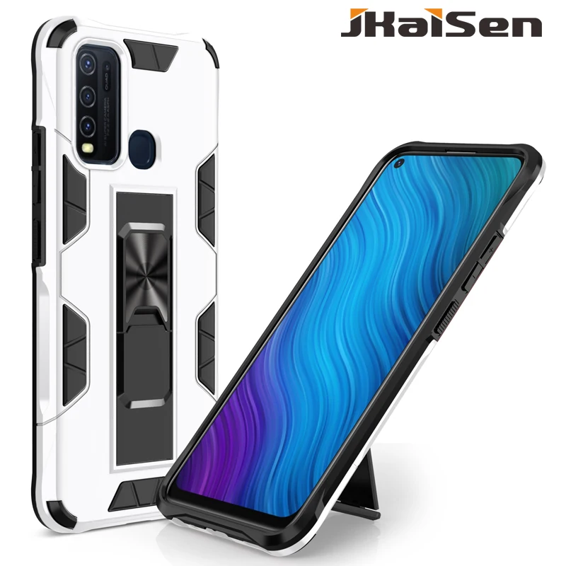 

JKaiSen Car Holder Phone Case For VIVO X21 X23 Symphony NEX Shockproof Armor Protective Cover For VIVO X27 X30 X30Pro Back Case