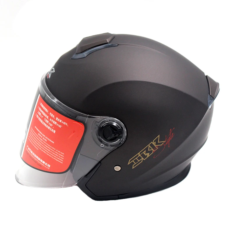 IBK мотоциклетные шлемы Электрический велосипед Casco шлем унисекс 3/4 лицо анти-УФ Открытый лицо двойной объектив четыре сезона шлем - Цвет: Brown Matte