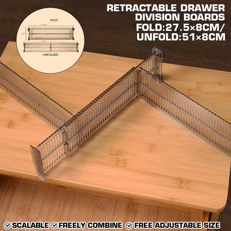 Plastic DIY Grid Drawer Divider Household Necessities Storage Organizer