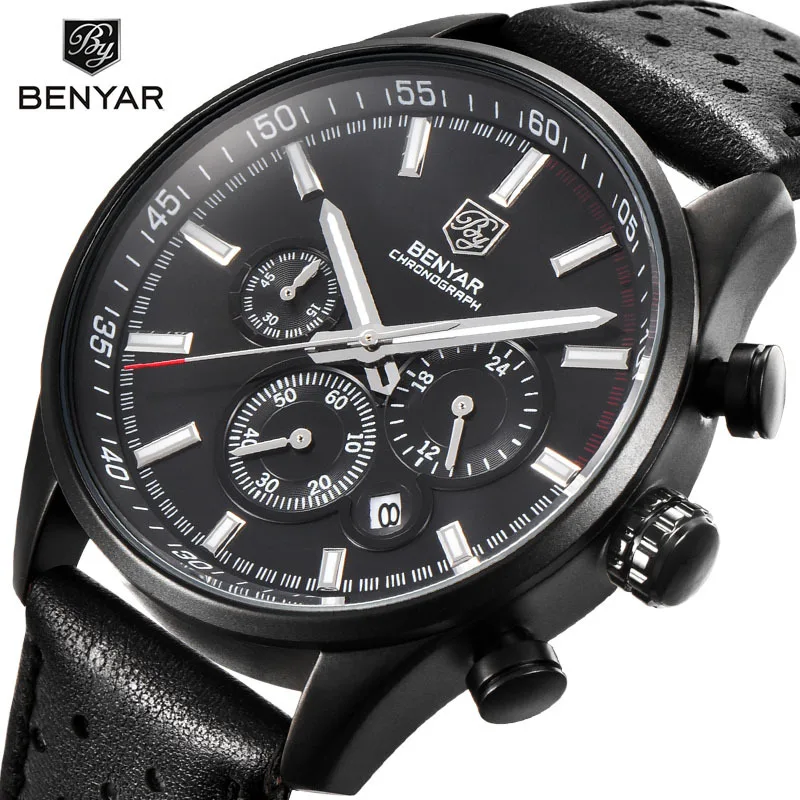 

Jacobin Hot Selling Watch MEN'S Quartz Watch Sports Outdoor Multi-functional MEN'S Watch Leather Belt 5108