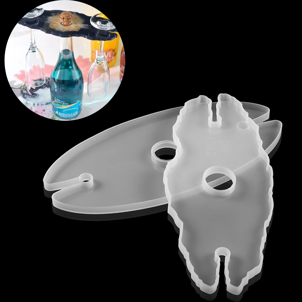 

1pcs DIY Wine Glass Coaster Resin Epoxy Mold Tea Coaster Resin Molds Silicone Glass Tea Coasters Epoxy Mould For Family Party