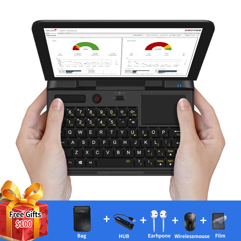 Mejores Ofertas GPD-Mini ordenador portátil con Windows 10, 6GB de RAM, 128GB SSD, WIFI, Bluetooth, bolsillo p6wea9qy