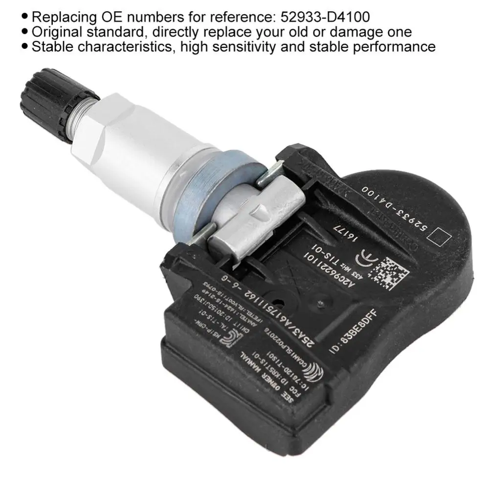 4 шт. TPMS датчик давления в шинах 52933-D4100 для KIA Optima hyundai Ioniq Genesis G90 автомобильные аксессуары
