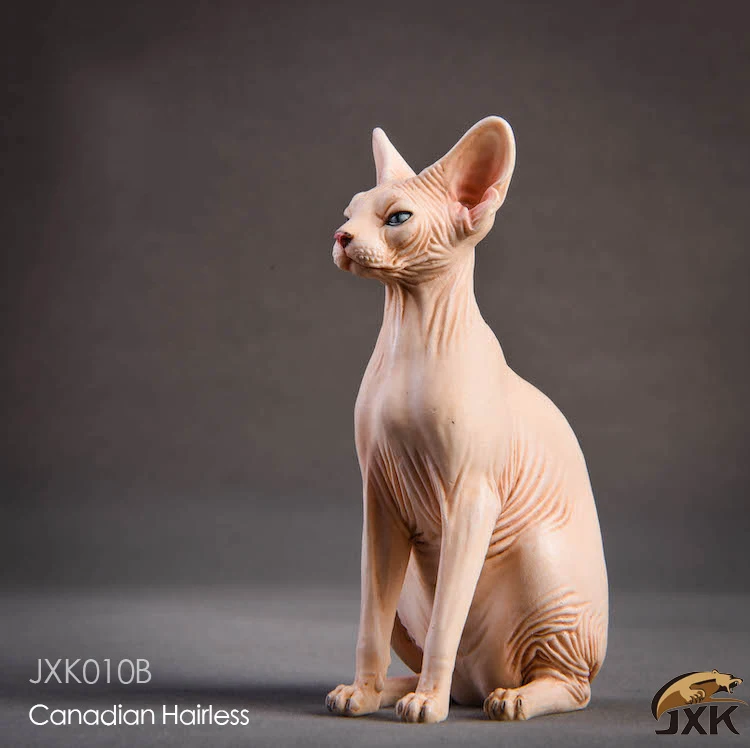 Модель животного из смолы 1/6 Jxk010 Канадская безволосовая кошка сфинкс 3 цвета