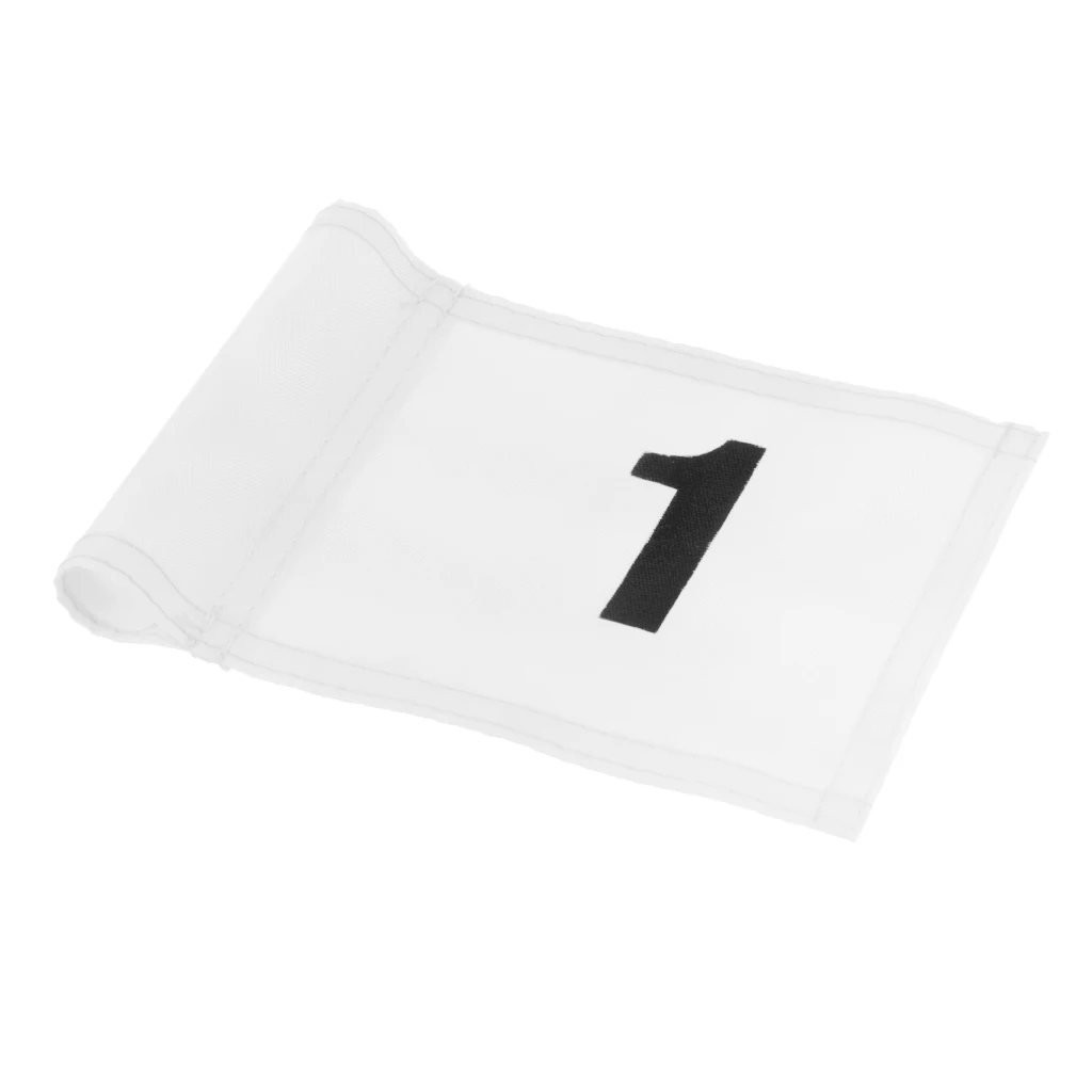 White with Number 1 Numbered 1 / 18 Professional Golf Putting Green Flag for Backyard Garden Golf Practice Sports Golfer Gift- 3 Colors - Цвет: White with Number 1