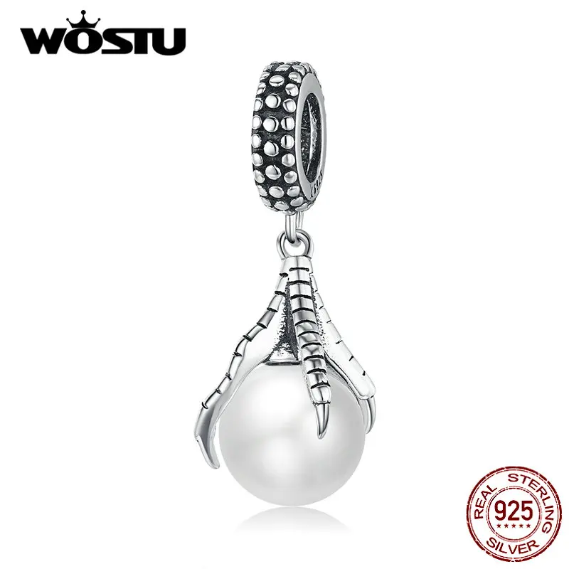 WOSTU Настоящее серебро 925 пробы жемчужные подвески из Лапа дракона подходят к
