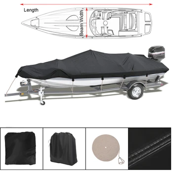 

420D Strong Trailerable Boat Cover Water Proof Rain Fish-Ski V-Hull Sun UV Protector Tapes Speedboat Mooring Covers D40