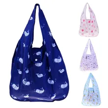 Складная перерабатываемая хозяйственная сумка Женская дорожная сумка через плечо сумки для продуктов Эко многоразовые цветочные фруктовые овощи сумка для хранения