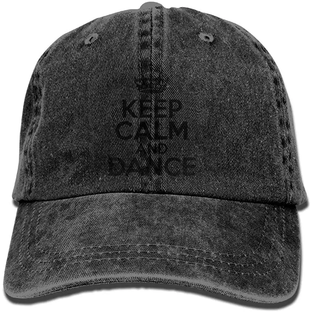Keep Calm and Dance Бейсболка унисекс с эффектом потертости Jeanet, Кепка от солнца, регулируемая задняя застежка, Кепка водителя грузовика