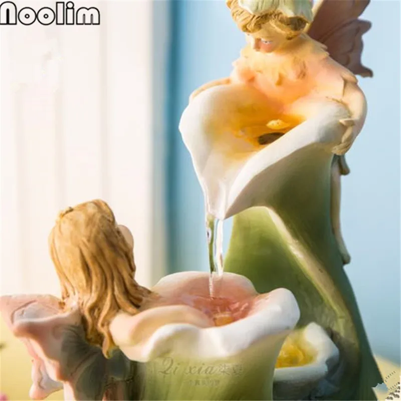 Смола Европейский маленький ангел воды фонтан украшения ремесла гостиной интерьер рабочего стола Фэн колесо шуй мебель для воды