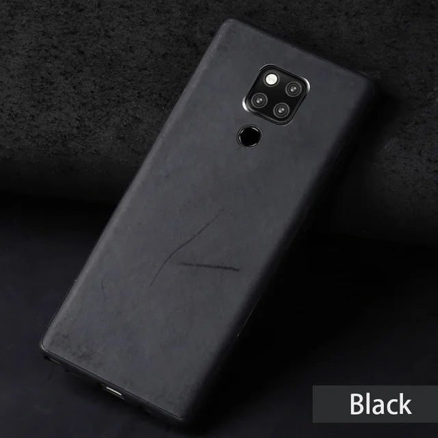 Black Чехол для телефона из воловьей кожи для huawei mate 9 10 20 Pro P10 P20 P30 Lite Crazy Horse, задняя крышка для Honor 8X9 10, чехол с текстурой - Цвет: Black