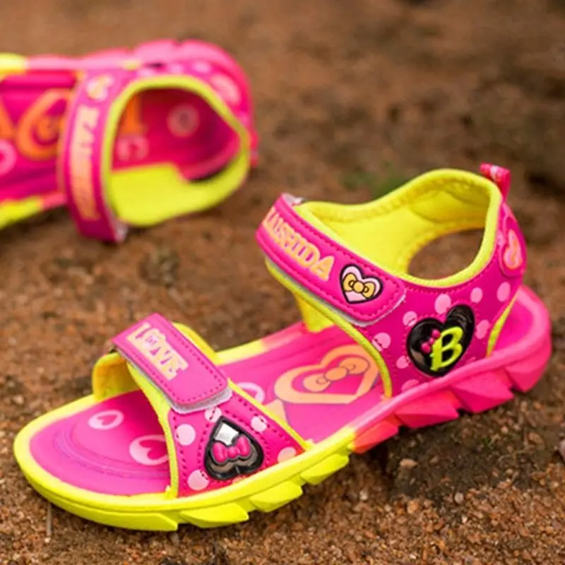 

Children Summer Shoes Toddler Letter Beach Sandals Open Toe Anti-Slip Cosplay Dance Slippers Girls Party Princess Shoes