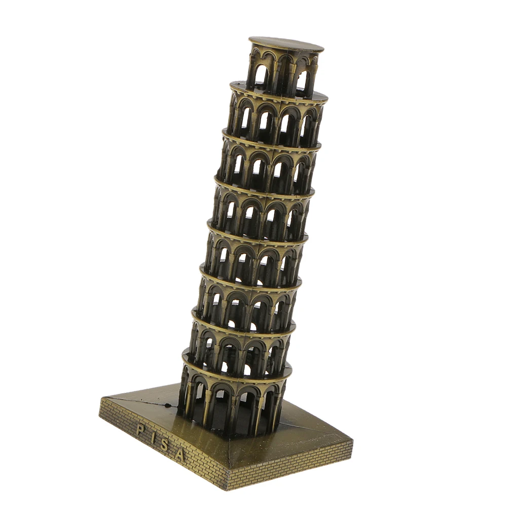 Leaning Tower of Pisa Model Home Decor Metal Craft Furnishing Article 15.5CM