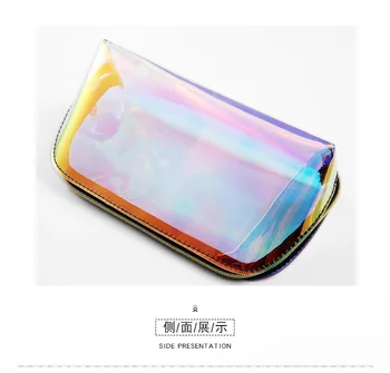 

2020 Laser Makeup Pouch Waterproof TPU Material Cosmetic Bag For Female Transparant Makeup Case Female Jelly Bag