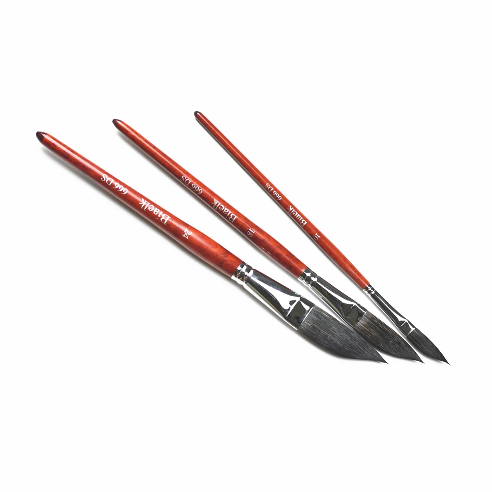 Watercolor Artist Paint Brush 1PC with Squirrel Mix Hair and Wooden Handle
