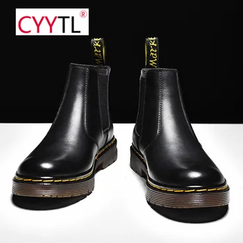 

CYYTL High Quality Genuine Men and Women Boots Shoes Casual Ankle Boot Military Combat Boots Lace Up Cowboy Leather Dress Shoes
