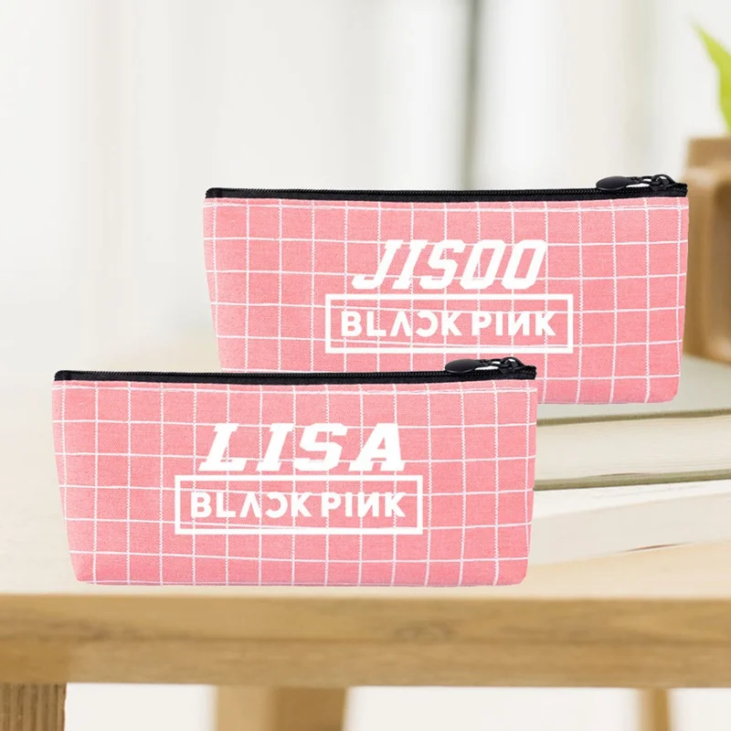 1 шт. каваи мультфильм BLACKPINK Холст Карандаш Чехол для хранения Органайзер ручка сумка вентиляторы канцелярские принадлежности студенческие подарки для детей