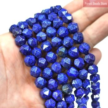 

Faceted Lapis Lazuli Blue Natural Stone Spacers Loose Beads DIY Bracelet Necklace Charms for Jewelry Making 15" Strand 6 8 10MM